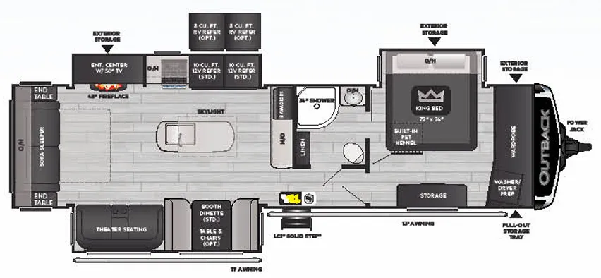 2021 Keystone Outback 328RL - Floor plan