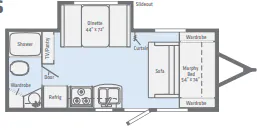 Winnebago Micro Minnie 2108DS floor plan