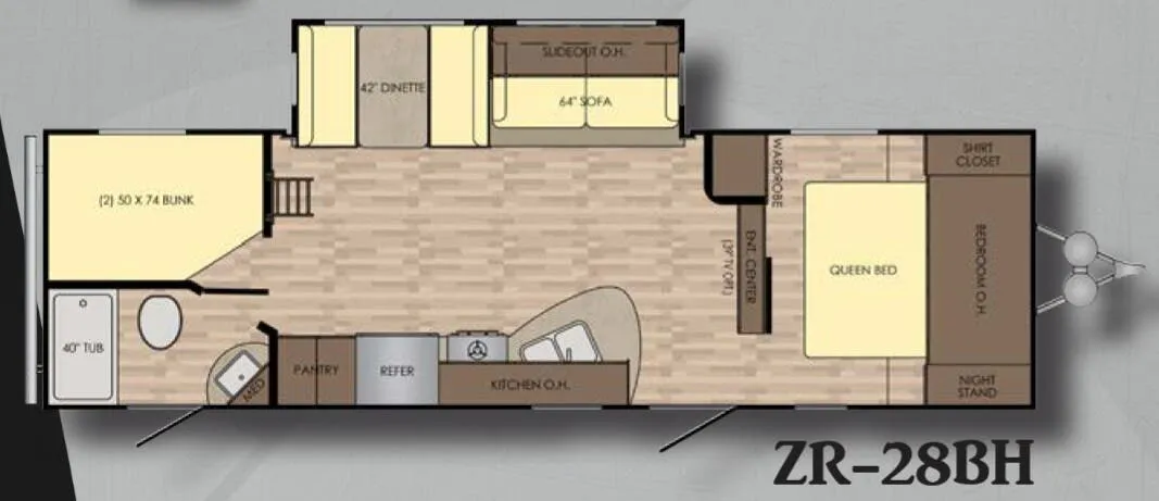 CrossRoads Zinger 28BH floor plan