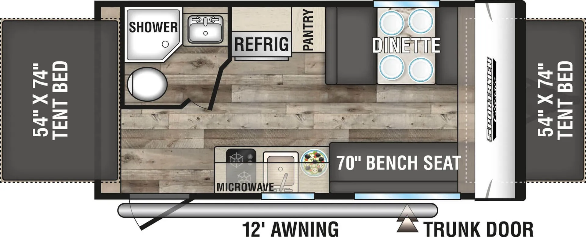 K-Z Sportsmen Classic 160RBT floor plan