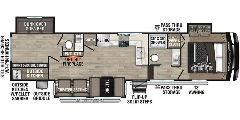 K-Z Durango Half-Ton D291BHT floor plan