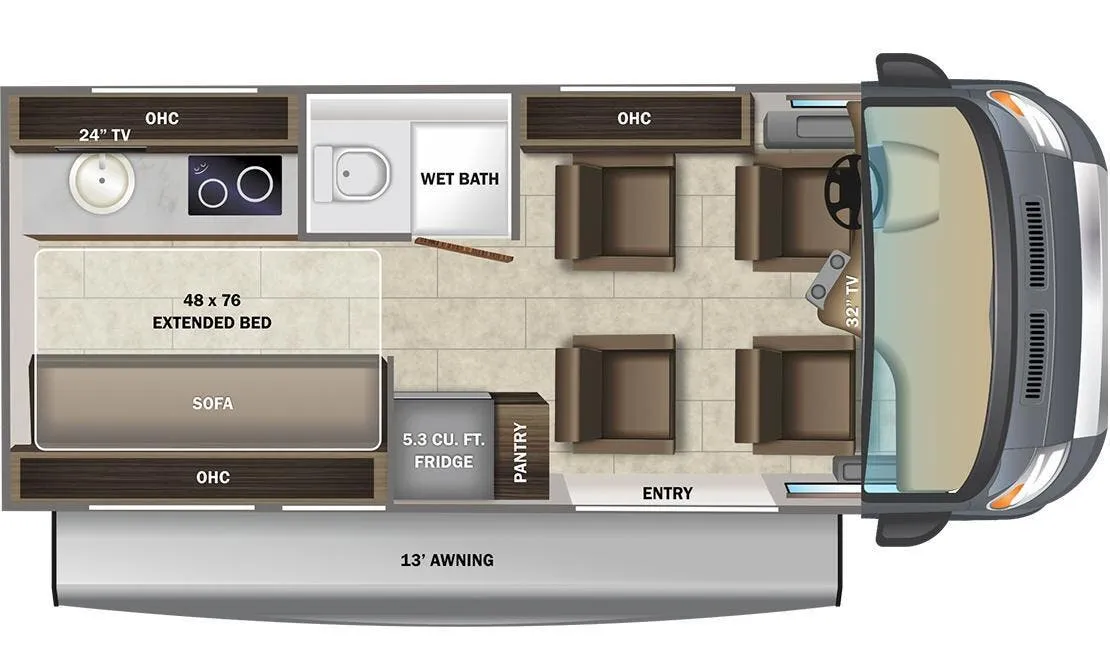 2023 entegra coach Ethos 20A - Floor plan