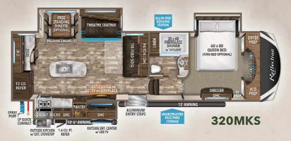 Grand Design Reflection 320MKS floor plan