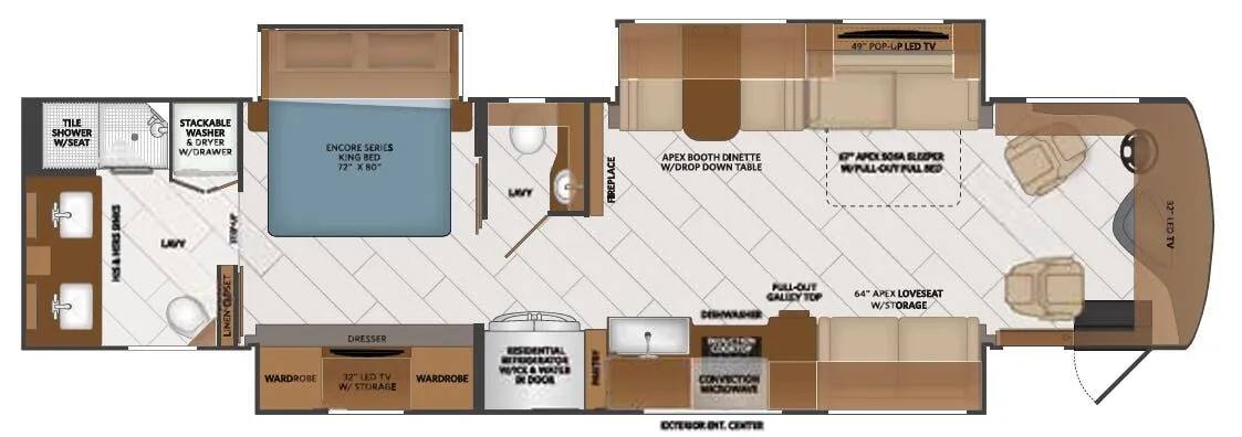 Fleetwood Discovery LXE Anniversary Edition 40M floor plan