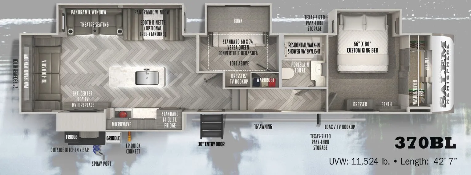Forest River Salem Hemisphere 370BL floor plan
