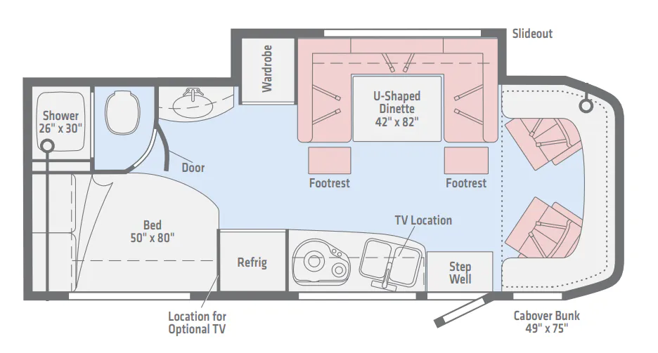 2018 Winnebago Navion 24J floor plan