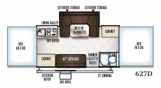 Forest River Flagstaff Classic 627D floor plan