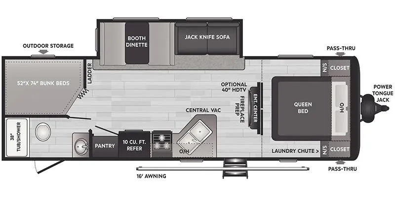 2022 Keystone Hideout 272BH floor plan
