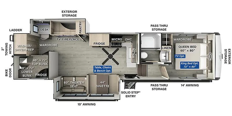 Forest River Rockwood Signature R378BH floor plan