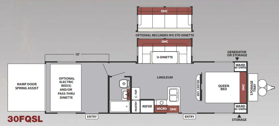 Forest River XLR Nitro 30FQSL floor plan