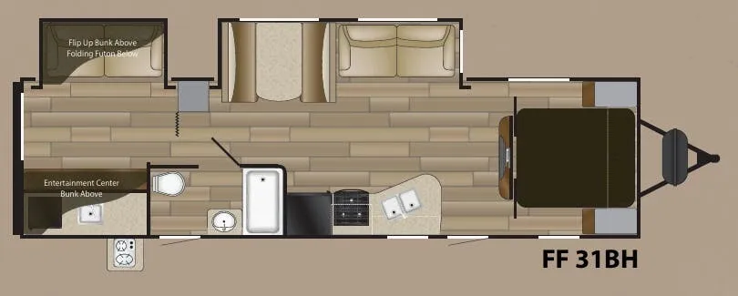 Cruiser RV Fun Finder Xtreme Lite 31BH floor plan