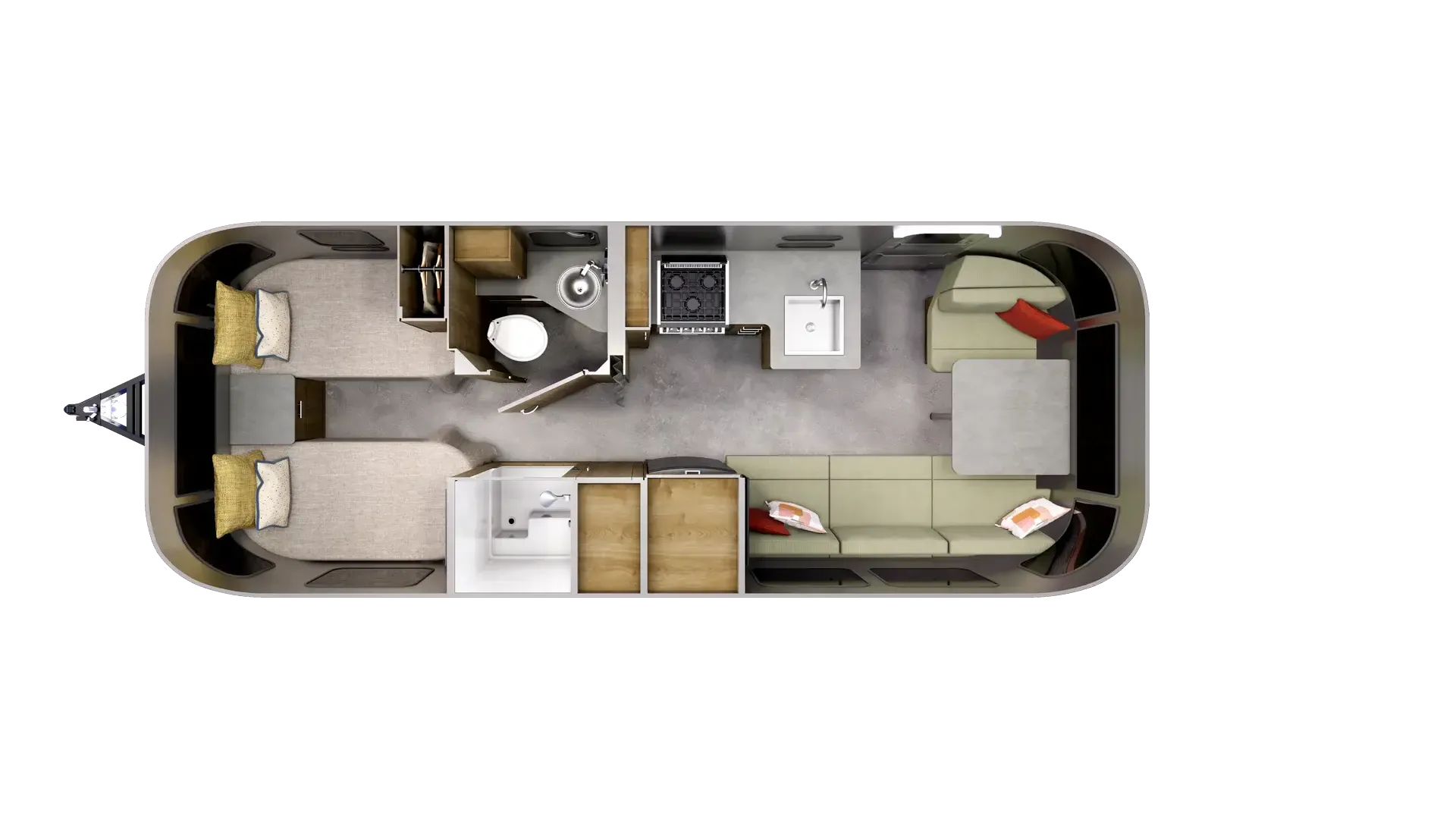 Airstream Flying Cloud 25FB floor plan