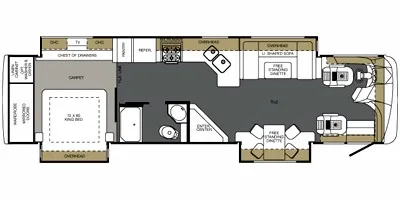 2011 Forest River Berkshire 360FWS floor plan