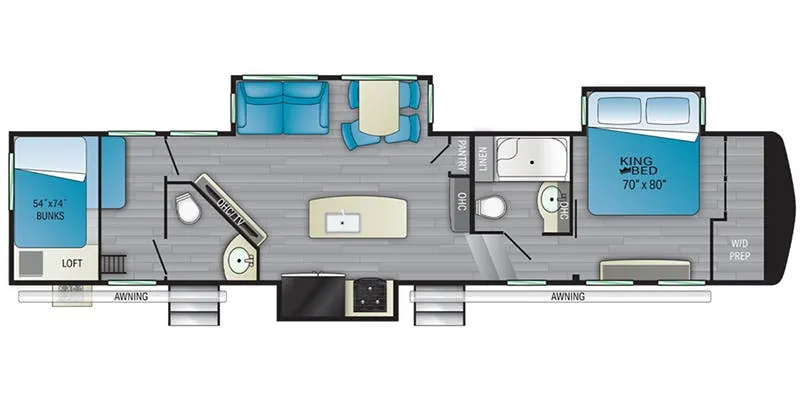 Heartland ElkRidge ER 37 BBH floor plan
