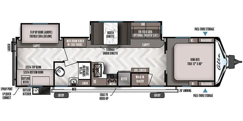 2021 East to West Alta 3150KBH floor plan