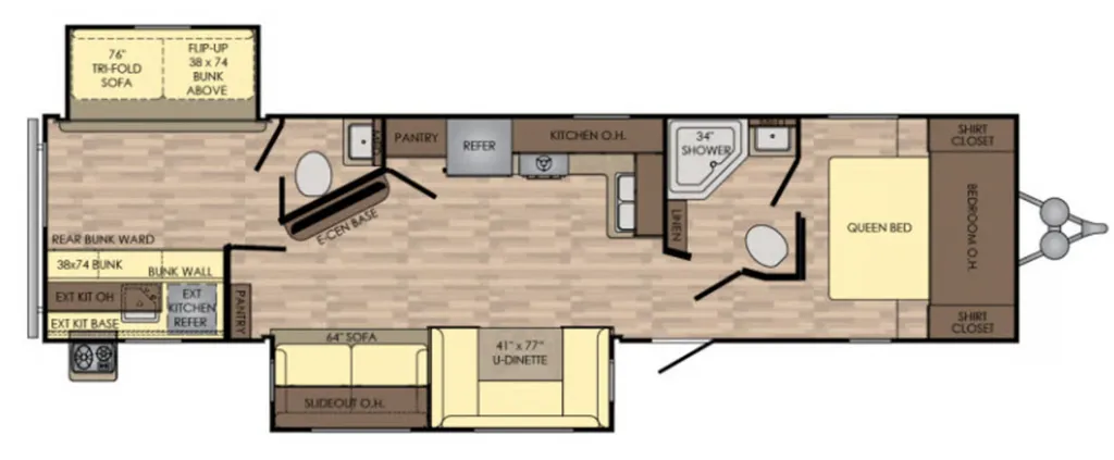 2019 CROSSROADS LONGHORN 333DB floor plan