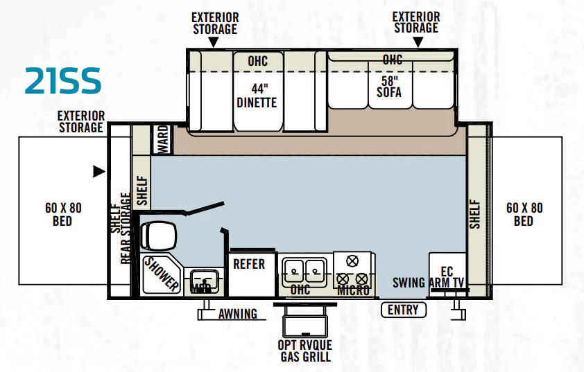 Forest River Rockwood Roo 21SS floor plan