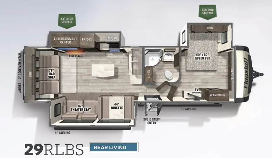 Forest River Flagstaff Super Lite 29RLBS floor plan