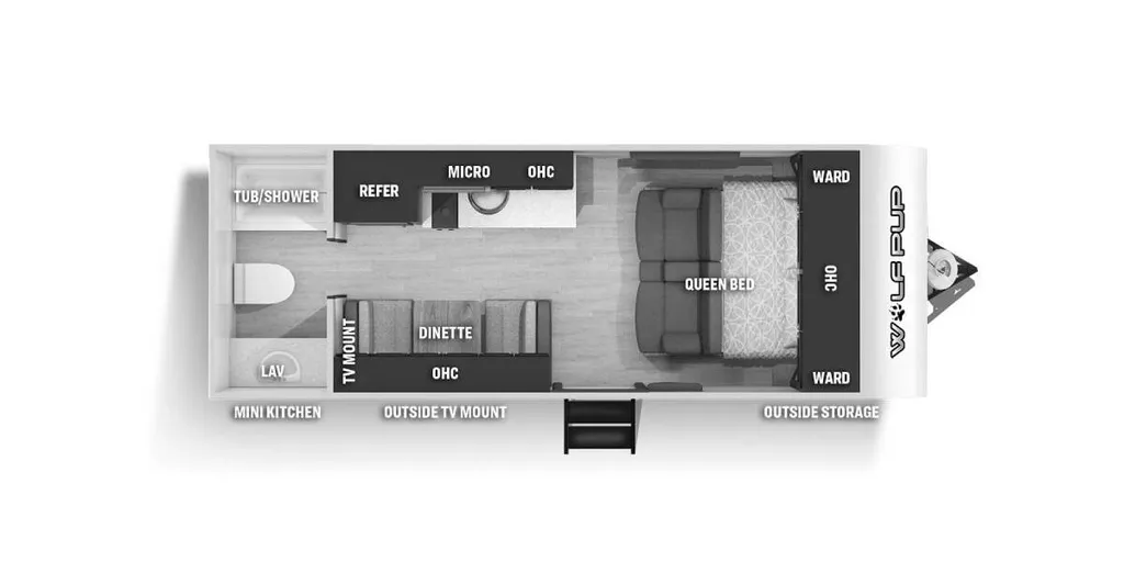 2021 Forest River Cherokee Wolf Pup Black Label 16FQ floor plan