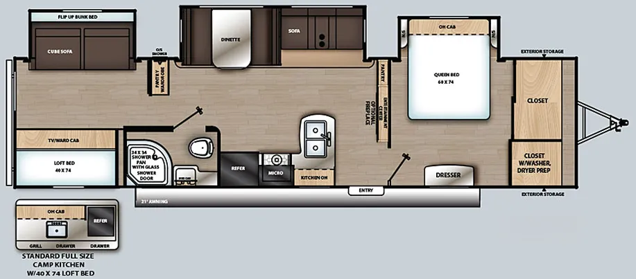 Forest River Aurora 34BHTS floor plan