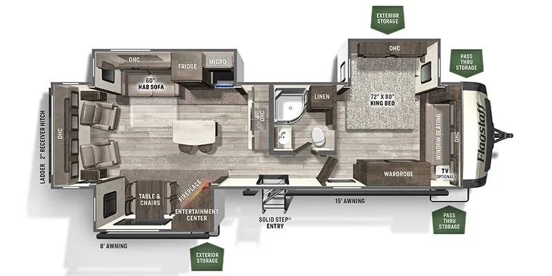 Forest River Flagstaff Classic Super Lite 832IKSB floor plan