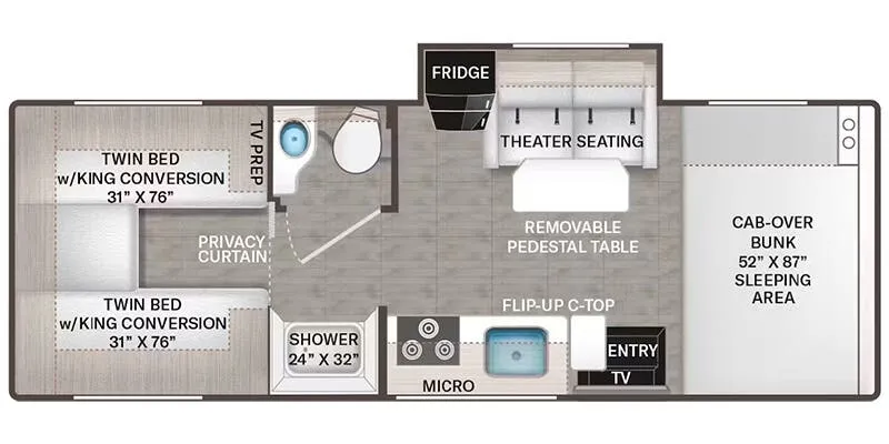 Thor Motor Coach Four Winds Sprinter 24LV floor plan