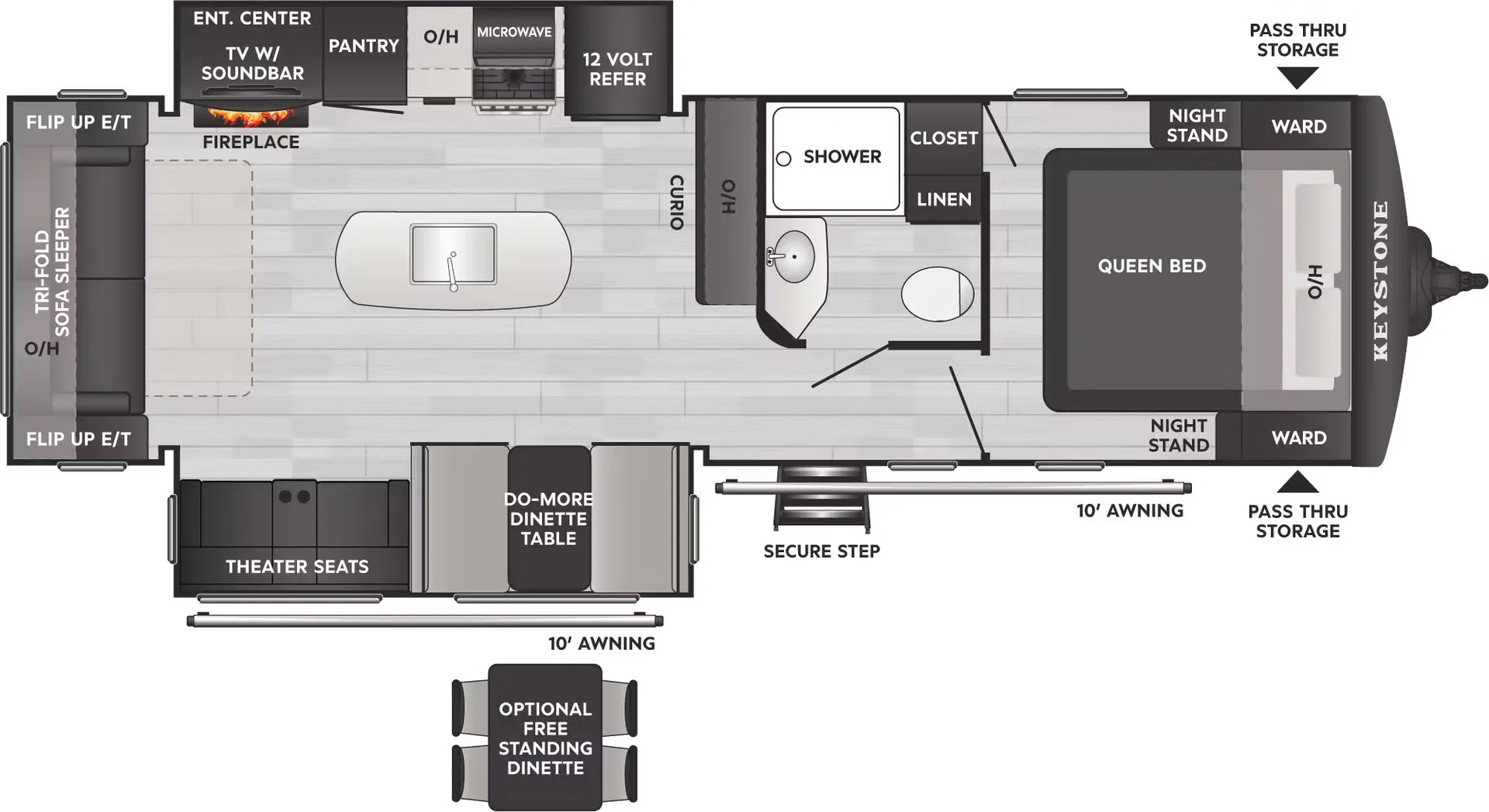 2026 Keystone Bullet Crossfire 287RLS - Floor plan