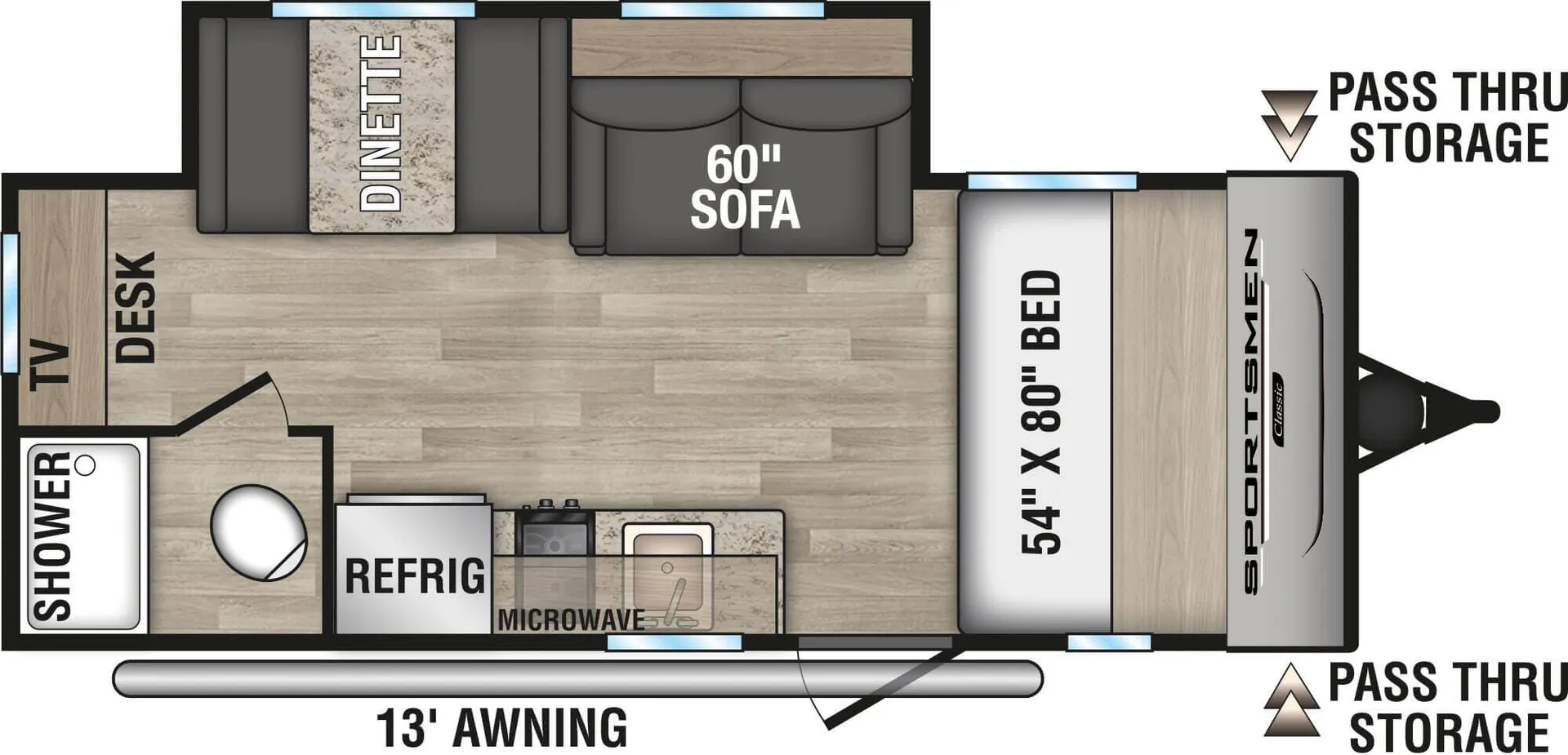 K-Z Sportsmen Classic 181SS floor plan