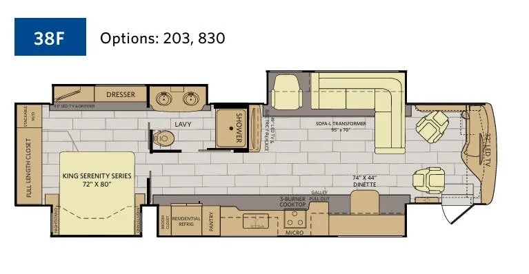 Fleetwood Pace Arrow LXE 38F floor plan
