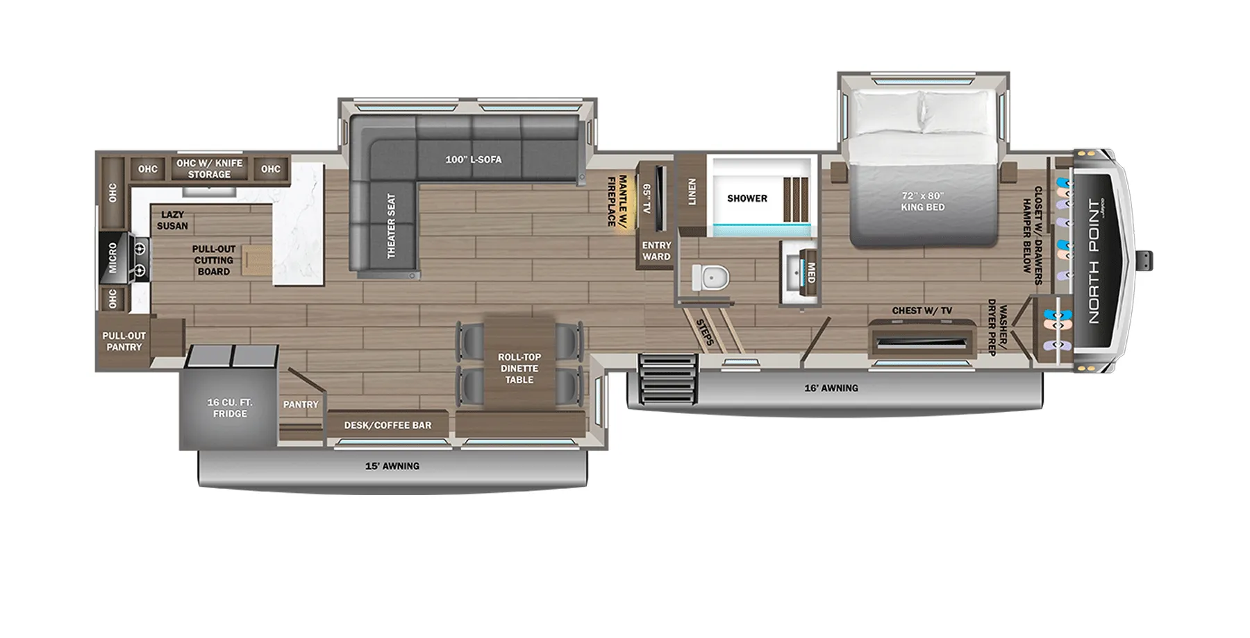 Jayco North Point 365RKTS floor plan