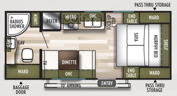 Forest River Wildwood X-Lite 171RBXL floor plan