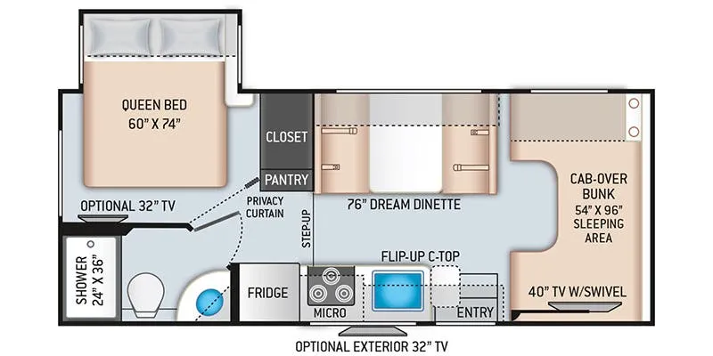 2021 Thor Motor Coach Four Winds 22B floor plan
