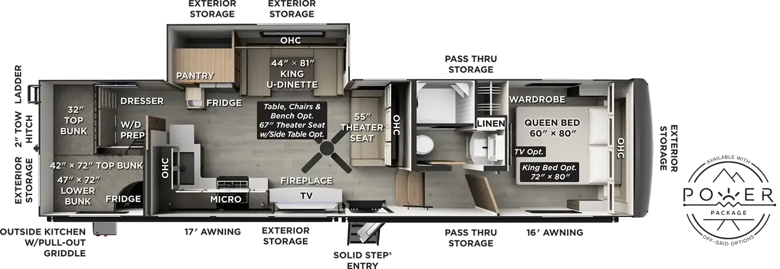 Forest River Flagstaff Classic F374DBH floor plan