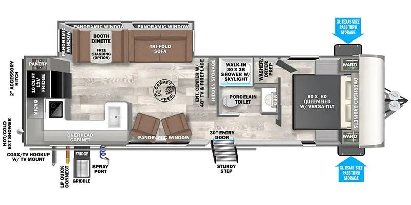 2025 Forest River Wildwood Heritage Glen Hyper-Lyte 27RKHL - Floor plan