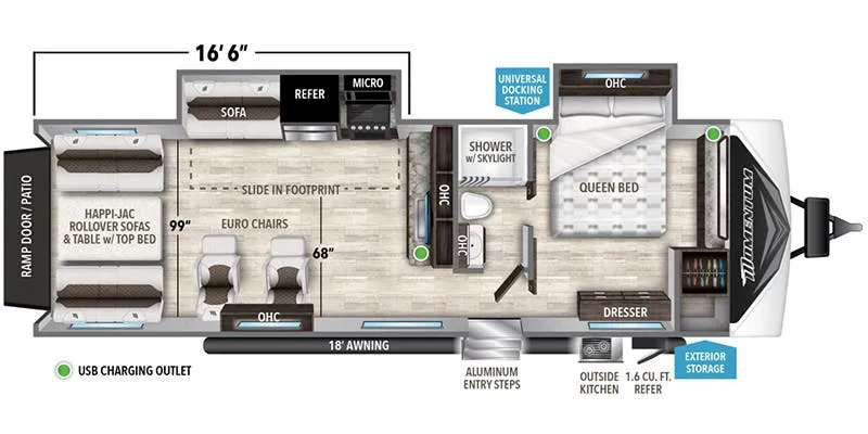 2022 Grand Design Momentum G-Class 28G floor plan