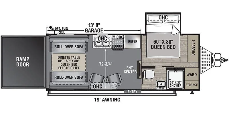 Forest River Work and Play 21LT floor plan