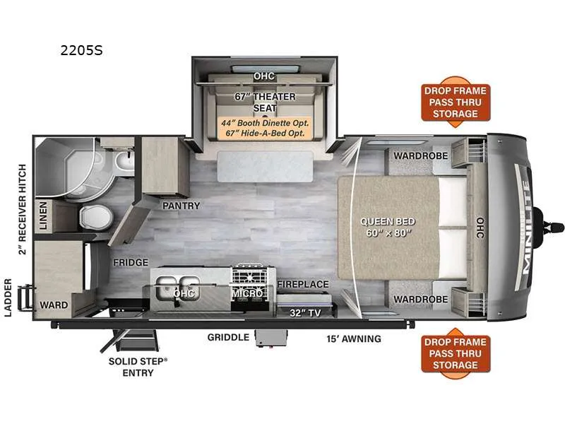 2023 Forest River Rockwood Mini Lite 2205S floor plan