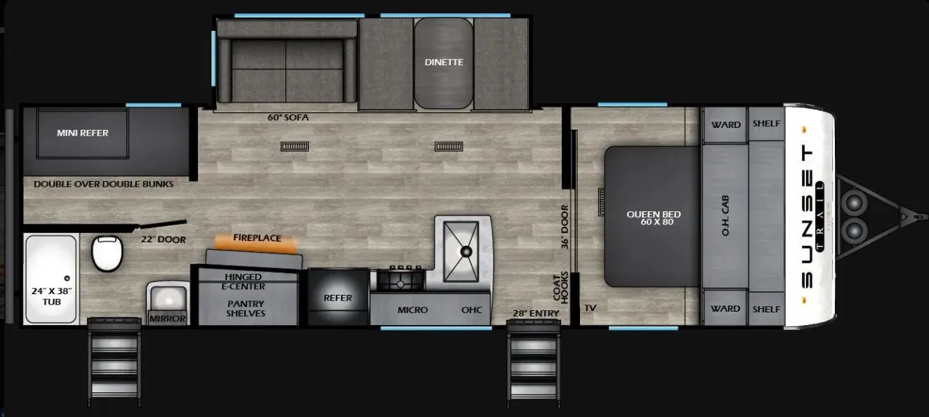 CrossRoads Sunset Trail Sport 27BHS floor plan