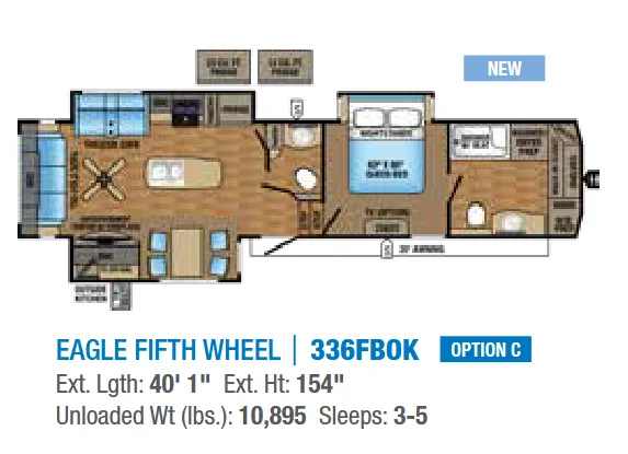 Jayco Eagle 336FBOK floor plan