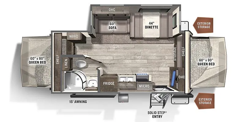 Forest River Rockwood Roo 21SS floor plan