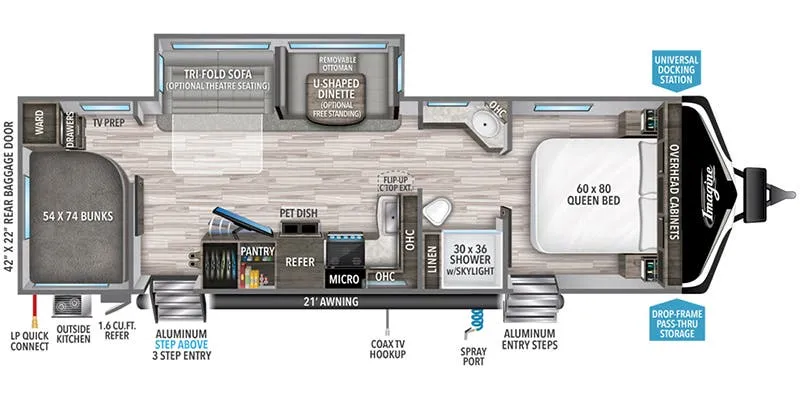 2022 Grand Design Imagine 2910BH - Floor plan