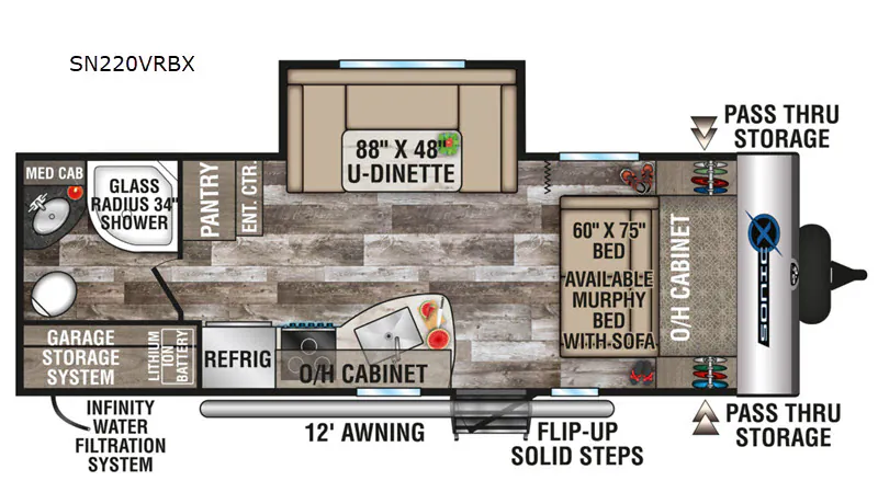 2020 Venture RV Sonic SN220VRB - Floor plan