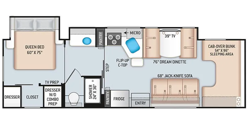 Thor Motor Coach Four Winds 31BV floor plan