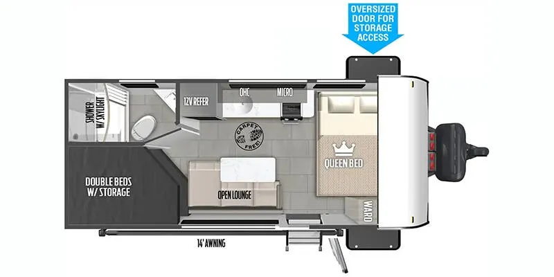 2025 Forest River Wildwood 174DBLE - Floor plan