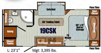 Gulf Stream Vista Cruiser 19CSK floor plan