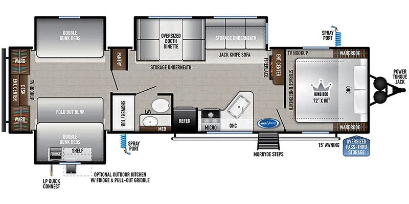 East to West Silver Lake 31K3S floor plan