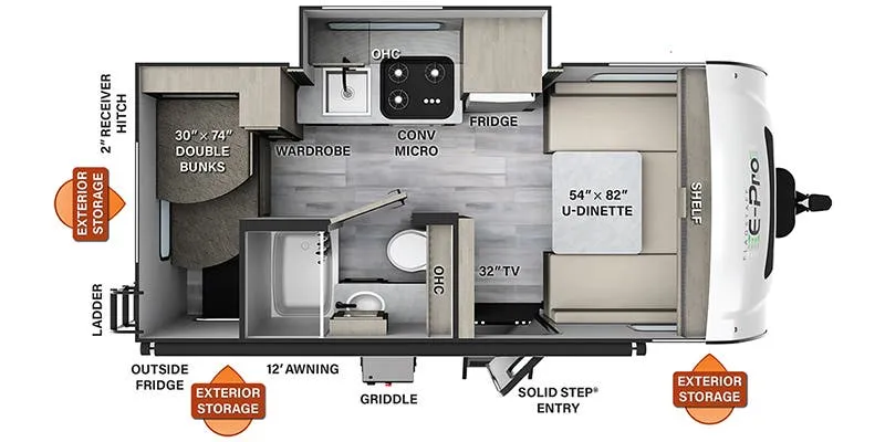 Forest River Flagstaff E-Pro E16BH floor plan