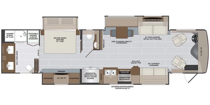 Holiday Rambler Endeavor 38W floor plan