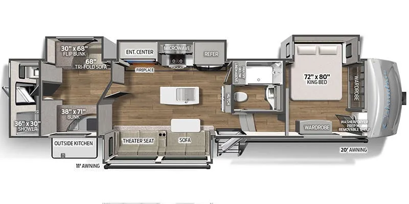 2024 Palomino Columbus 375BH - Floor plan
