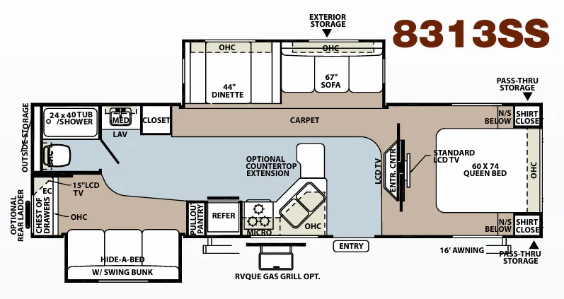 Forest River Rockwood Signature Ultra Lite 8313SS floor plan